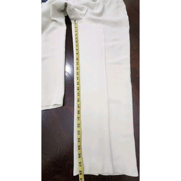 Tommy Bahama‎ Ivory Pants Silk Size 8 Womens Wide Leg Hip Zip - Picture 8 of 9